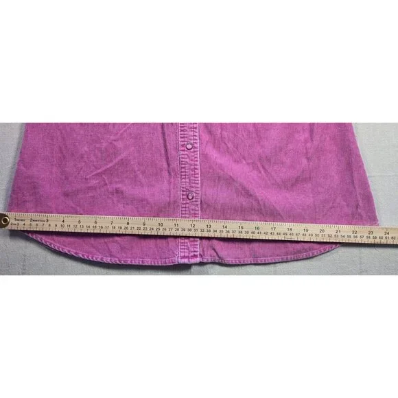 VTG Eddie Bauer Pink Corduroy Pearl Snap Button Down Shirt Women’s Large - Picture 11 of 16